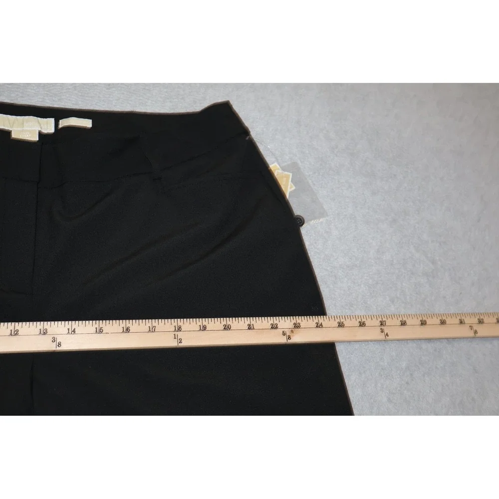 Michael Kors Grammercy Fit Pants Women 16W Black Straight Leg Dress Slacks NEW
